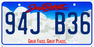 SD license plate 94JB36