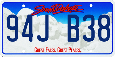 SD license plate 94JB38