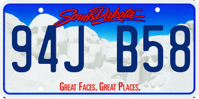 SD license plate 94JB58