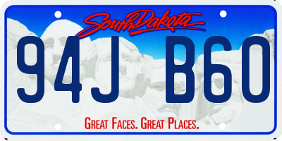 SD license plate 94JB60