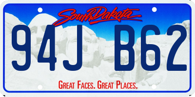 SD license plate 94JB62
