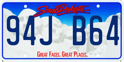 SD license plate 94JB64