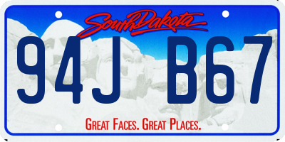 SD license plate 94JB67