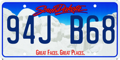 SD license plate 94JB68