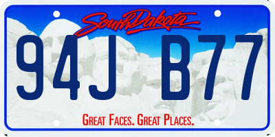 SD license plate 94JB77