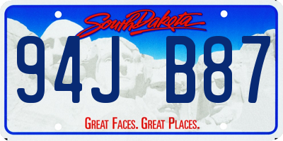 SD license plate 94JB87