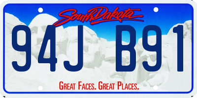 SD license plate 94JB91