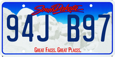 SD license plate 94JB97
