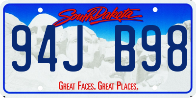 SD license plate 94JB98