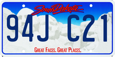 SD license plate 94JC21