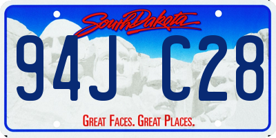 SD license plate 94JC28