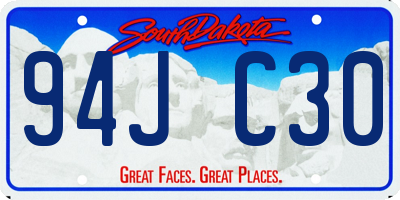 SD license plate 94JC30