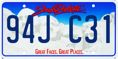 SD license plate 94JC31