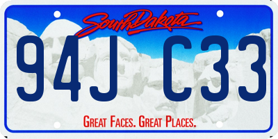 SD license plate 94JC33
