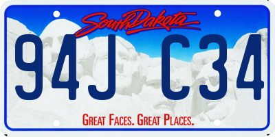 SD license plate 94JC34