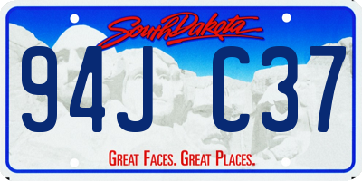 SD license plate 94JC37