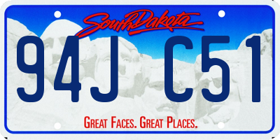 SD license plate 94JC51