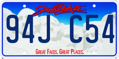 SD license plate 94JC54