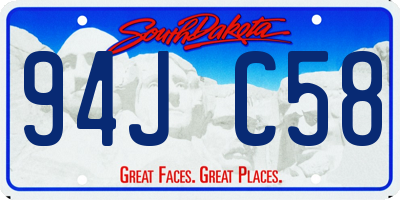 SD license plate 94JC58