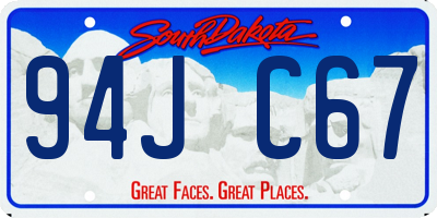SD license plate 94JC67