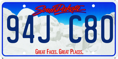 SD license plate 94JC80