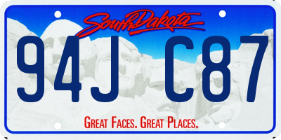 SD license plate 94JC87