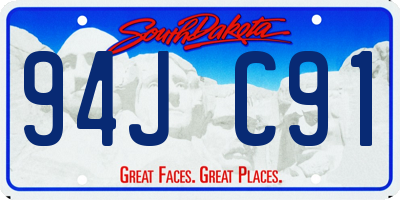 SD license plate 94JC91