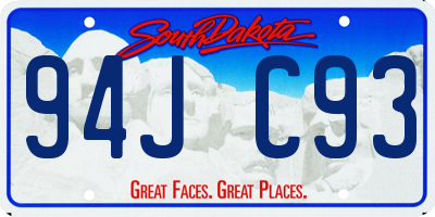 SD license plate 94JC93