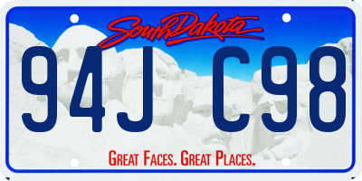 SD license plate 94JC98