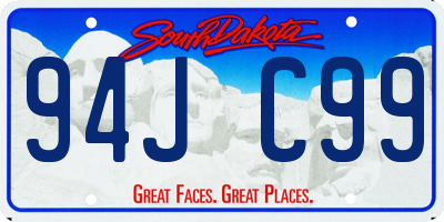 SD license plate 94JC99
