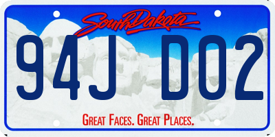 SD license plate 94JD02