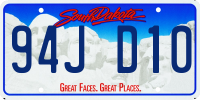 SD license plate 94JD10