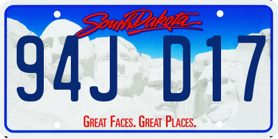 SD license plate 94JD17