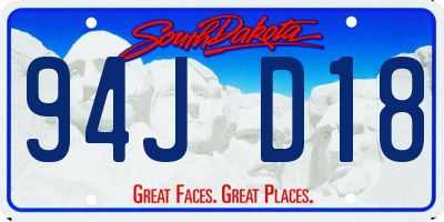 SD license plate 94JD18