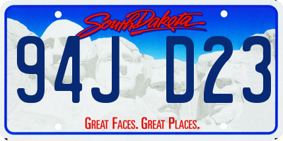 SD license plate 94JD23