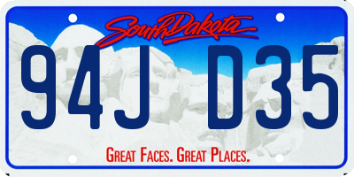 SD license plate 94JD35