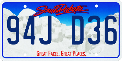 SD license plate 94JD36