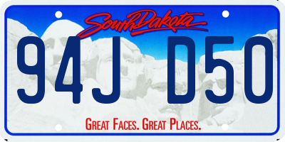 SD license plate 94JD50