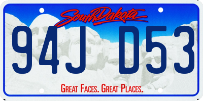 SD license plate 94JD53