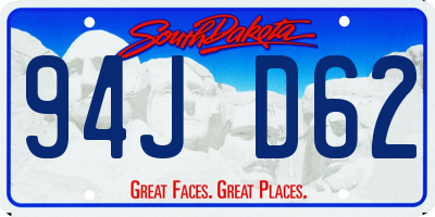 SD license plate 94JD62