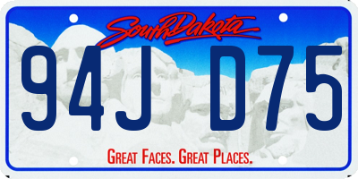 SD license plate 94JD75
