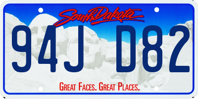 SD license plate 94JD82