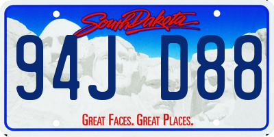 SD license plate 94JD88