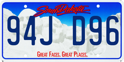 SD license plate 94JD96