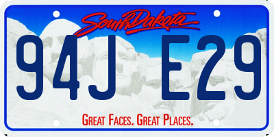 SD license plate 94JE29