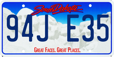 SD license plate 94JE35