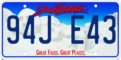 SD license plate 94JE43