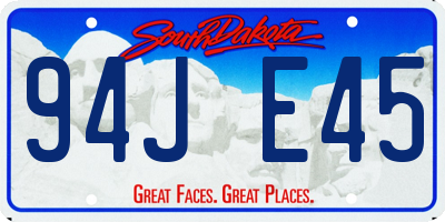 SD license plate 94JE45