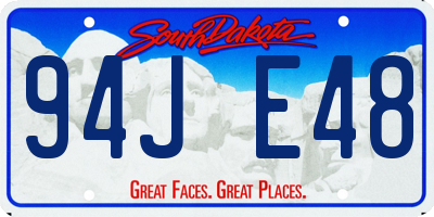 SD license plate 94JE48