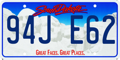 SD license plate 94JE62